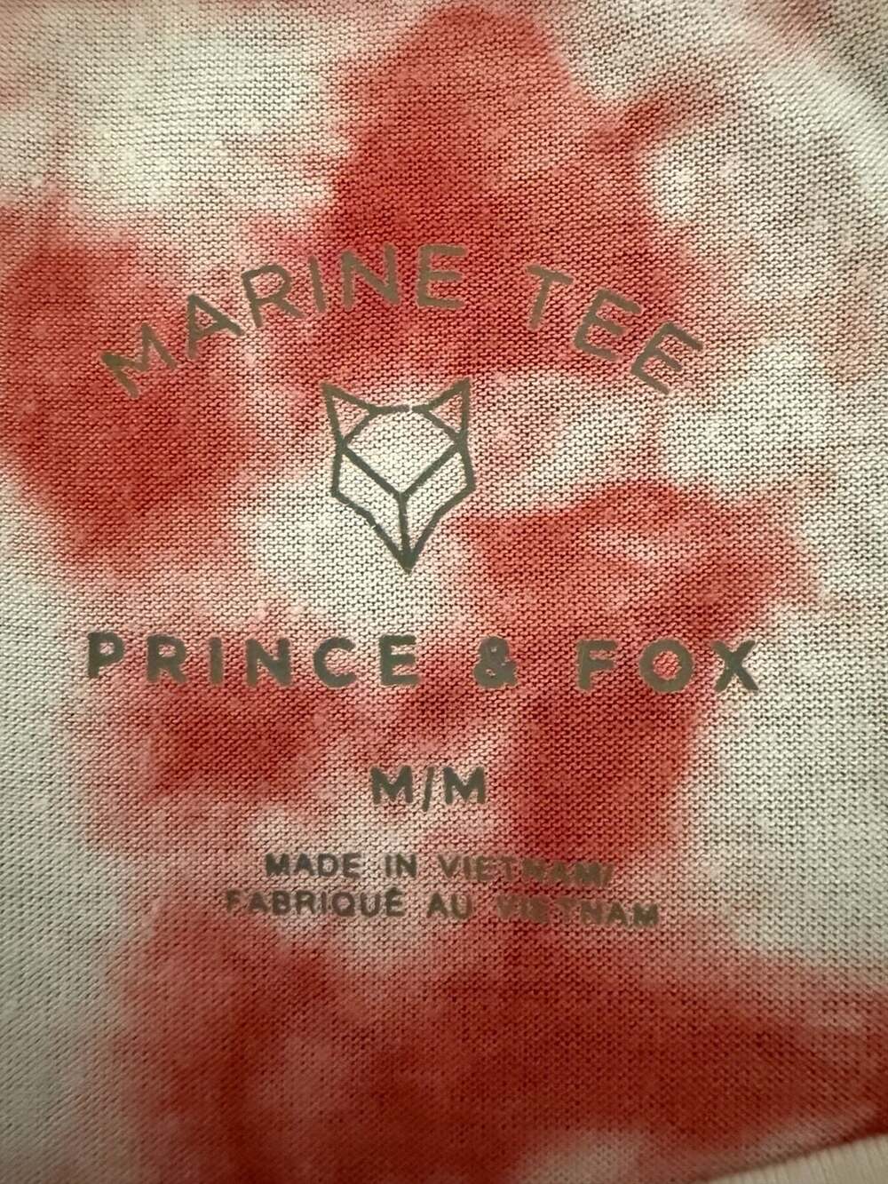 Prince & Fox Red and White Tie-Dye Marine Tee, Size Medium‎ - Picture 3 of 8